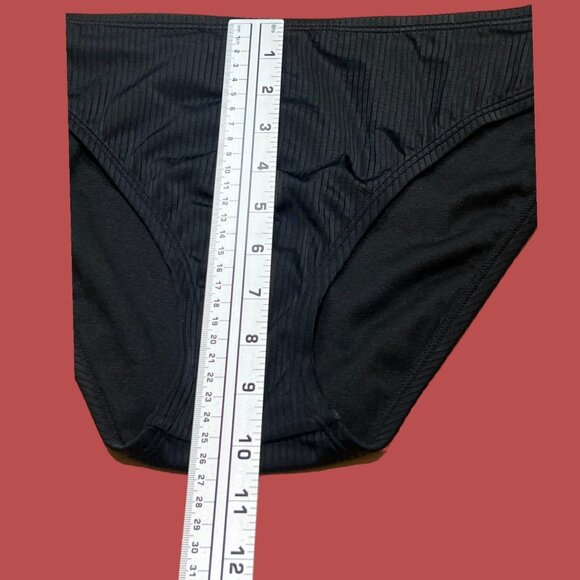 Shade & Shore - Women's Ribbed Hipster Cheeky Bikini Bottom - Black-Large(12-14) - Picture 6 of 14